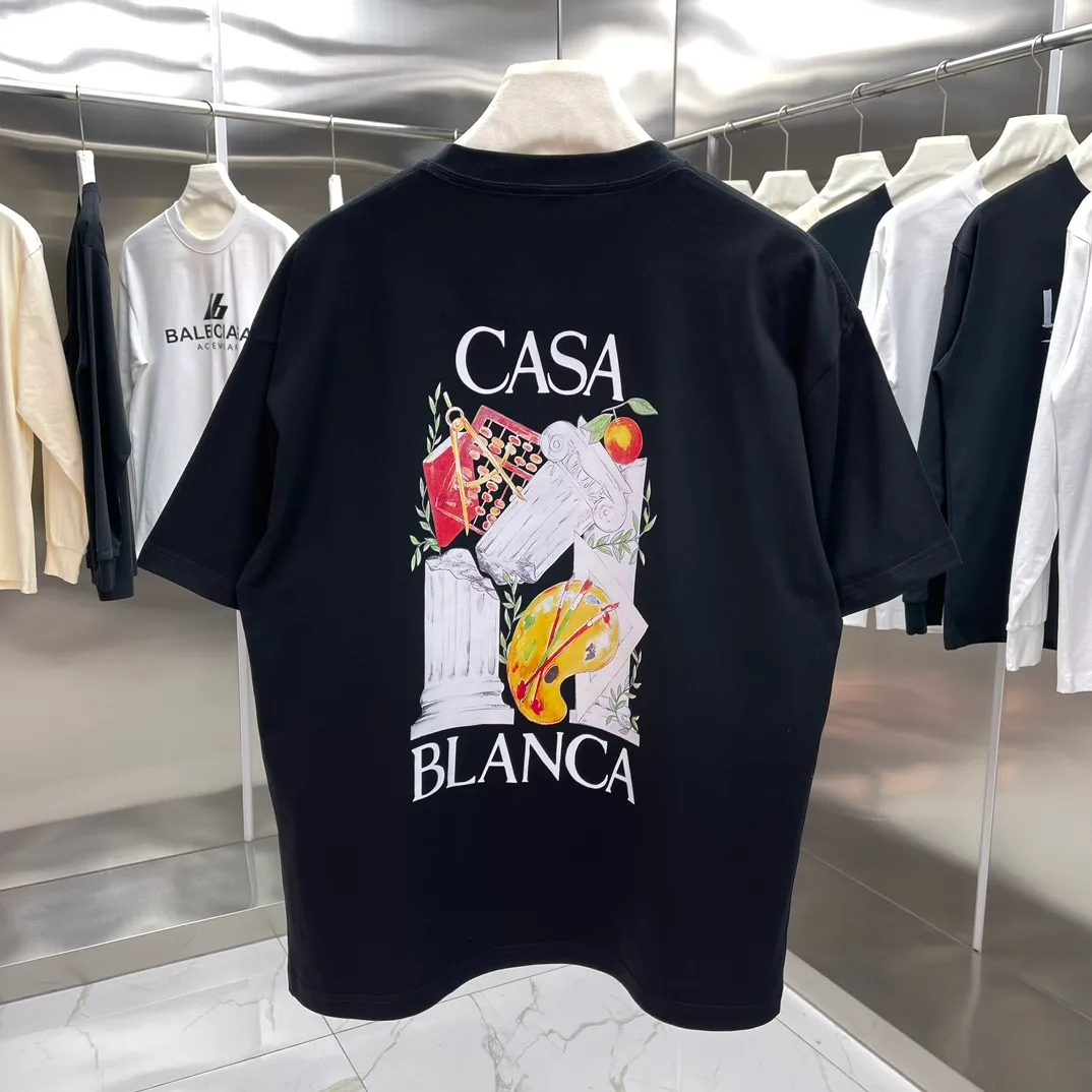 Casablanca Classic Series T ， ， 。 ， Classic ， In Stock ！ ：White Black Size：S M L XL XXL